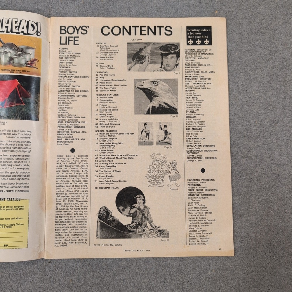 Boys' Life Magazine July 1974 Boy Scouts of America Snorkeling Steve Carlton - Picture 2 of 2